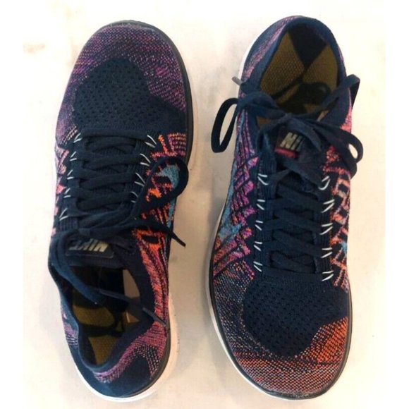 Nike Free RN Flyknit Running Shoes Fire Pink Grape Womens Size 8 - Picture 5 of 8